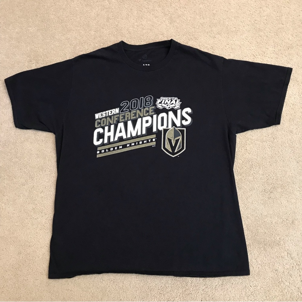 Vegas Golden Knights 2018 Conference Champions Players Roster T Shirt Mens XL
